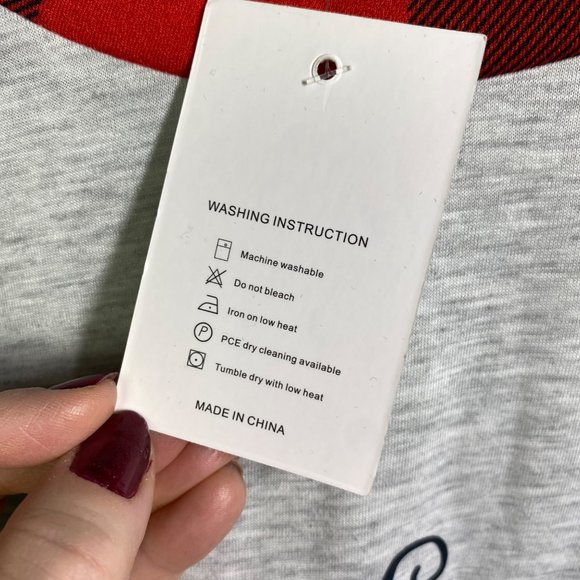 Amasoo holiday Christmas long sleeve tee plaid red, black, gray women's XL - Picture 6 of 9